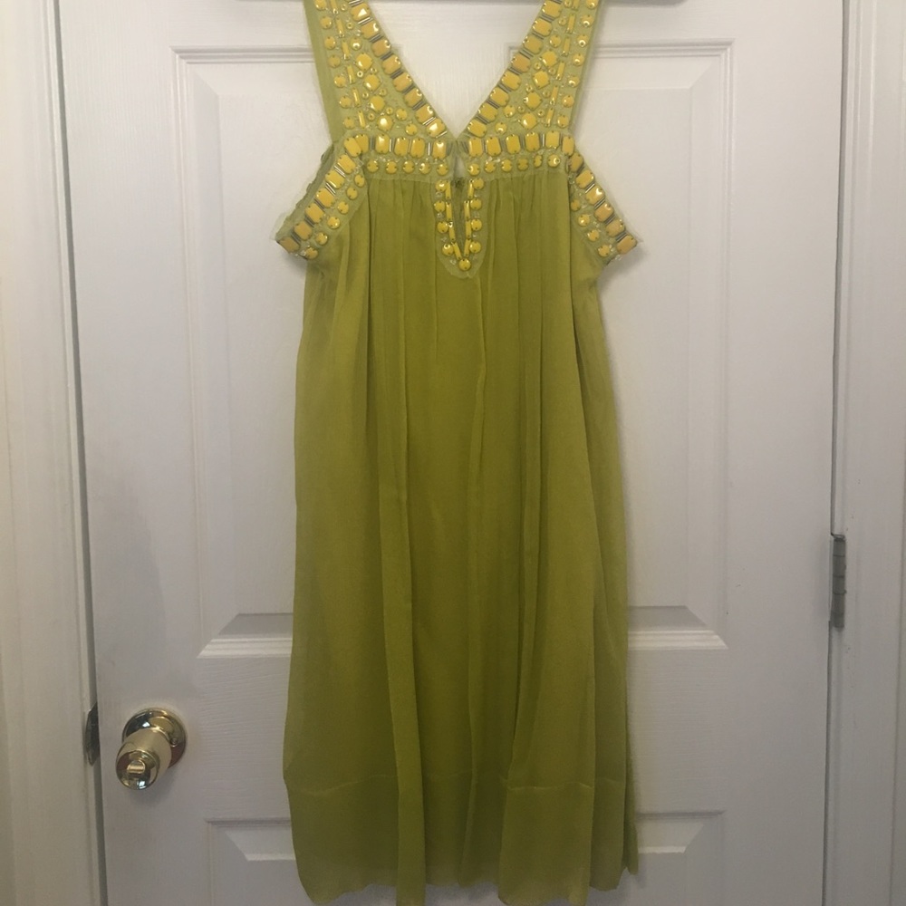 BCBGMaxAzria Lemongrass Yellow Summer Dress